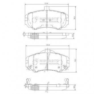 Тормозные колодки, дисковый тормоз (набор) NIPPARTS N3600544