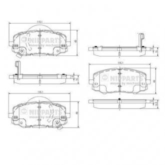 Гальмівні колодки (набір) NIPPARTS N3600552 (фото 1)