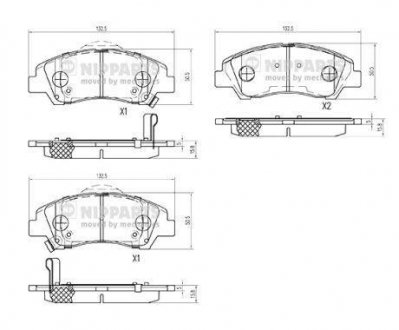 Колодки тормозные дисковые, к-кт. NIPPARTS N3600555
