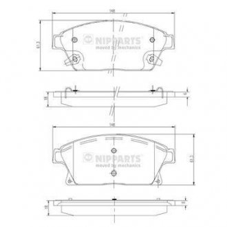 Тормозные колодки, дисковый тормоз (набор) NIPPARTS N3600915