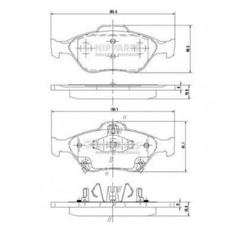 Тормозные колодки, дисковый тормоз (набор) NIPPARTS N3602130