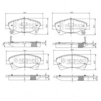 Гальмівні колодки, дискове гальмо (набір) NIPPARTS N3602133 (фото 1)
