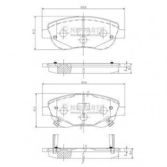 Тормозные колодки, дисковый тормоз (набор) NIPPARTS N3602135 (фото 1)