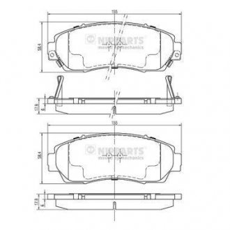 Гальмівні колодки (набір) NIPPARTS N3604073