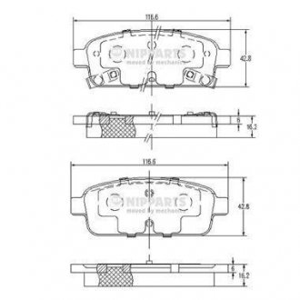 Тормозные колодки, дисковый тормоз (набор) NIPPARTS N3610906