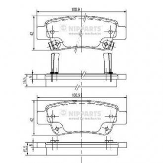 Тормозные колодки, дисковый тормоз (набор) NIPPARTS N3614019 (фото 1)