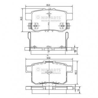 Тормозные колодки, дисковый тормоз (набор) NIPPARTS N3614020