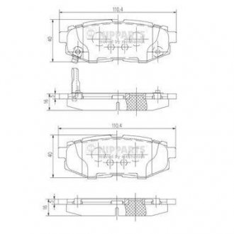 Гальмівні колодки (набір) NIPPARTS N3617006