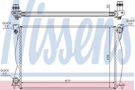 Радіатор, охолодження двигуна NISSENS 60231A