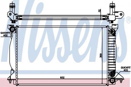 Радіатор охолодження AUDI A 4/S 4 (B6, B7) (00-) 2.5 TDi NISSENS 60303A (фото 1)