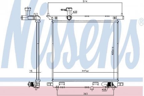 Радиатор двигателя, главный NISSENS 606138