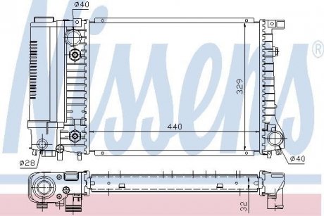 Радиатор, охлаждение двигателя NISSENS 60703A