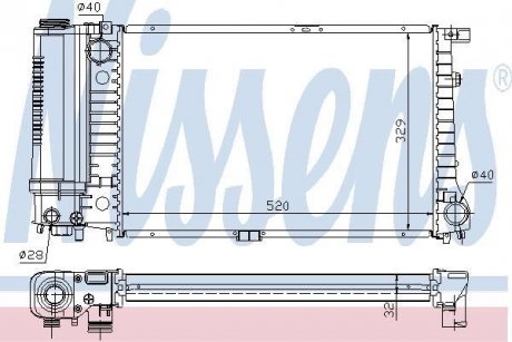 Радіатор, охолодження двигуна NISSENS 60736A