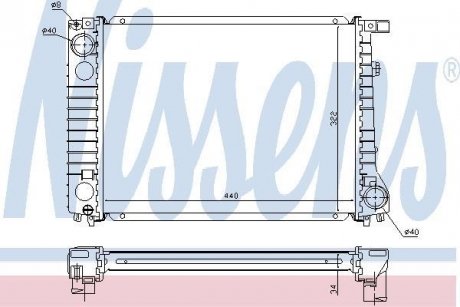 Радіатор, охолодження двигуна NISSENS 60797A