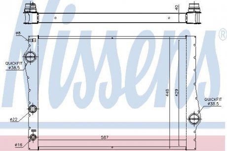 Радіатор охолодження BMW X5 E70 (07-), BMW X6 E71-E72 (08-) (вир-во) NISSENS 60823