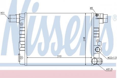 Радіатор, охолодження двигуна NISSENS 61805