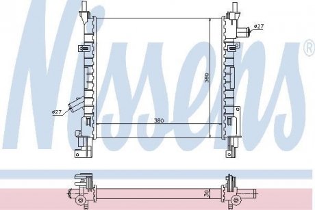 Радиатор, охлаждение двигателя NISSENS 62005