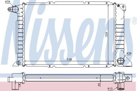 Радиатор охлаждения FORD TRANSIT(EY) (94-) 2.5 TDi (выр-во) NISSENS 62080A (фото 1)