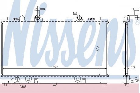 Радіатор, охолодження двигуна NISSENS 62466A