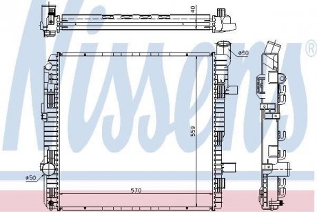 Радіатор, охолодження двигуна NISSENS 62626A