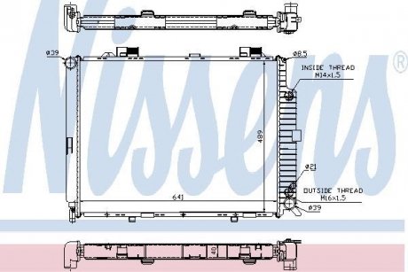 Радіатор охолодження MERCEDES E-CLASS W 210 (95-) NISSENS 62689A