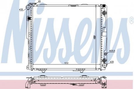 Радиатор, охлаждение двигателя NISSENS 62699A