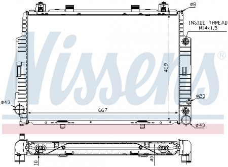 Радіатор охолодження MERCEDES S-CLASS W140 (91-) NISSENS 62716A