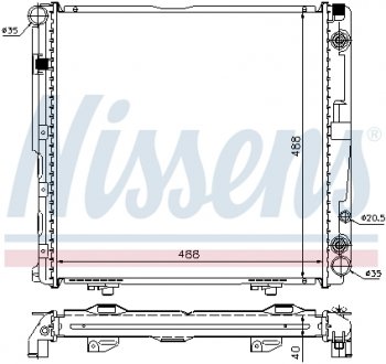 Радиатор охлаждения MERCEDES E-CLASS W 124 (84-) E 220 (выр-во) NISSENS 62763A (фото 1)