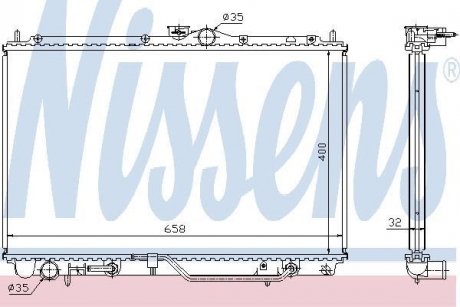 Радіатор, охолодження двигуна NISSENS 62860A