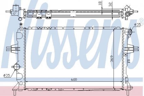 Радіатор, охолодження двигуна NISSENS 63006A