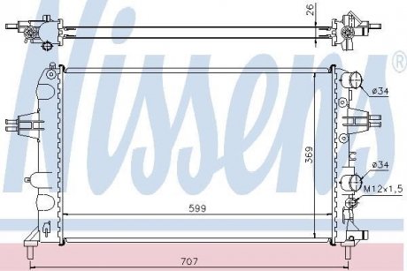 Радиатор, охлаждение двигателя NISSENS 63095A