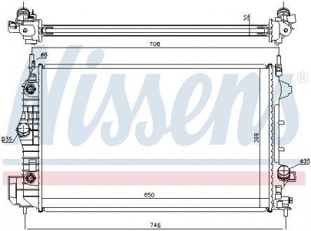 Радиатор, охлаждение двигателя NISSENS 63113A