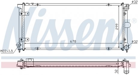 Радіатор охолодження SEAT TOLEDO I (1L) (91-) 1.6-2.0i NISSENS 640041 (фото 1)