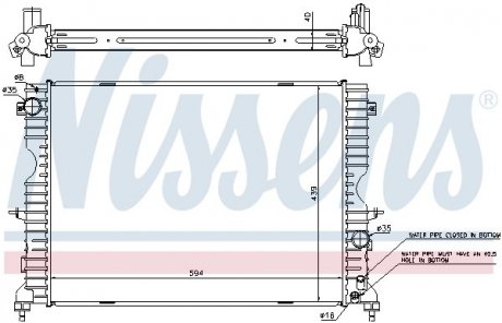 Радіатор, охолодження двигуна NISSENS 64312A