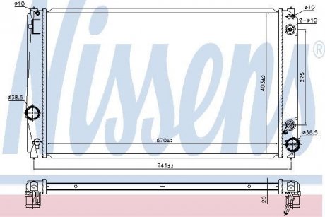 Радіатор, охолодження двигуна NISSENS 646843