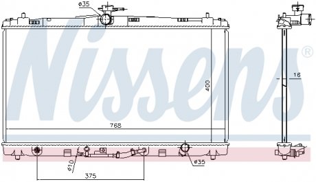 Радиатор охлаждения TOYOTA CAMRY (XV5) (11-) (выр-во) NISSENS 646906