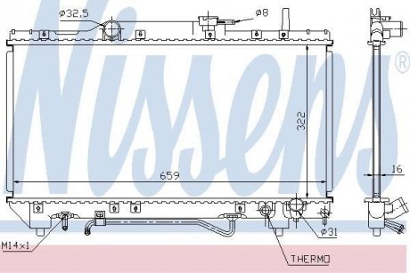 Радіатор, охолодження двигуна NISSENS 64802A