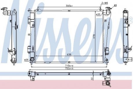 Радиатор ELANTRA 10- 2,0.. NISSENS 66783