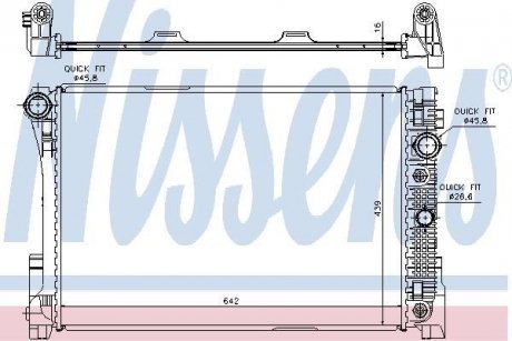 Радиатор охлаждения MERCEDES C-CLASS W 204 (07-) C 180 KOMPRESSOR (выр-во) NISSENS 67161 (фото 1)