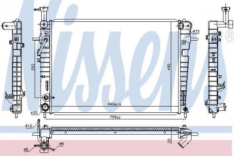 Радіатор охолодження двигуна Hyundai Tucson (JM) (04-) NISSENS 675005 (фото 1)