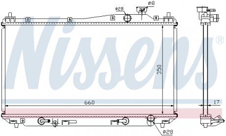 Радіатор охолодження HONDA CIVIC VII (01-) NISSENS 68115 (фото 1)