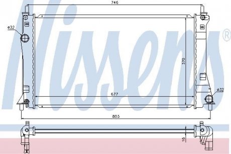 Радіатор, охолодження двигуна NISSENS 68528