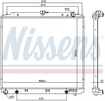 Радиатор, охлаждение двигателя NISSENS 69485