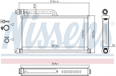 Радиатор отопителя салона NISSENS 70233