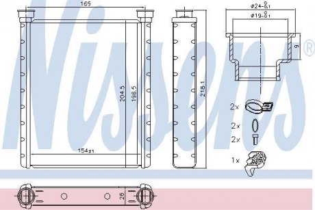 Радіатор опалювача салону NISSENS 72065