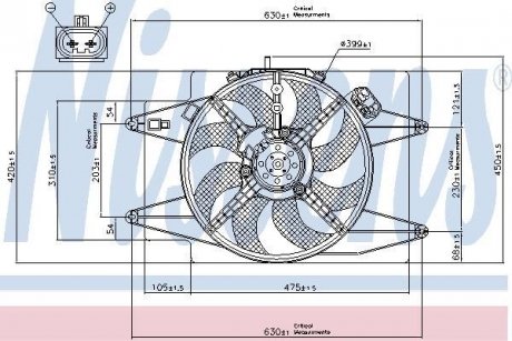 Вентилятор, охолодження двигуна NISSENS 85105