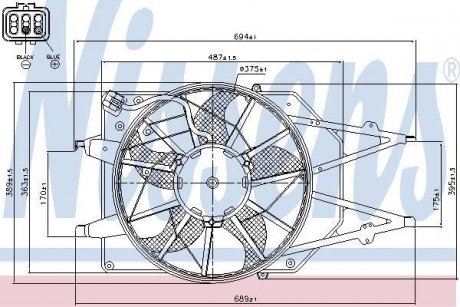 Вентилятор, охлаждение двигателя NISSENS 85213