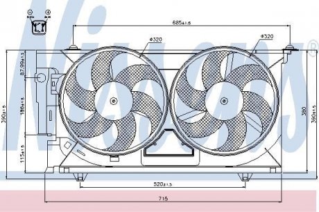 Вентилятор, охолодження двигуна NISSENS 85321
