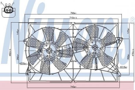 Вентилятор, охолодження двигуна NISSENS 85393 (фото 1)