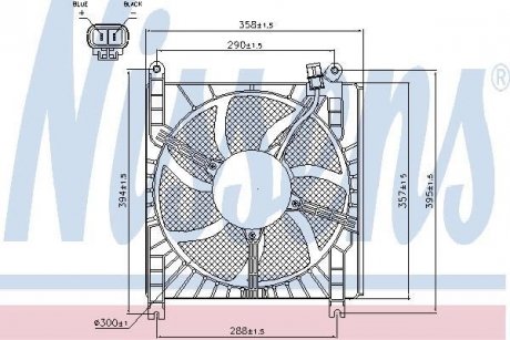 Вентилятор, конденсатор кондиціонера NISSENS 85415